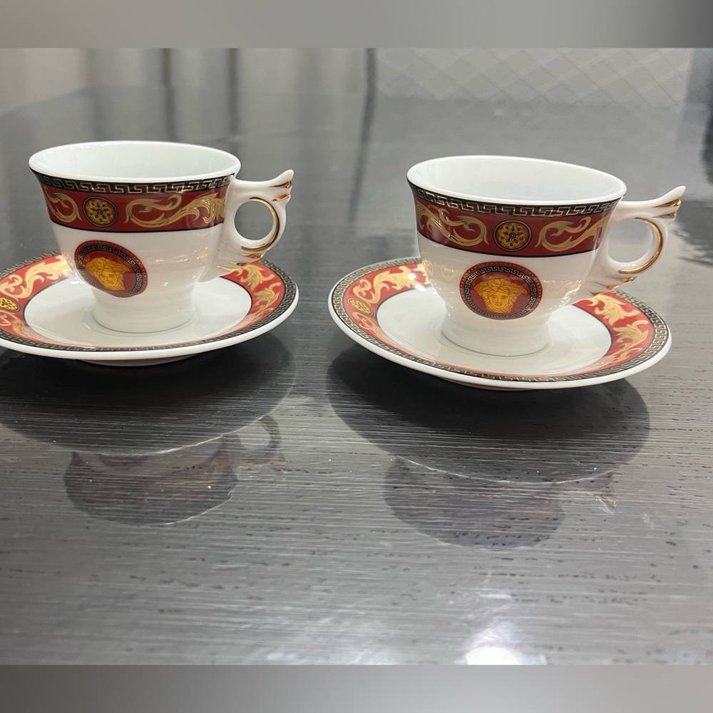 Versace Set of 2 Versace
Medusa Espresso Cups and Saucers. Brand New